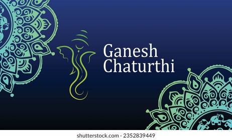 The vector background for Ganesh Chaturthi captures the essence of this vibrant and auspicious festival. a resplendent illustration of Lord Ganesha takes prominence. He is depicted in a dynamic pose.