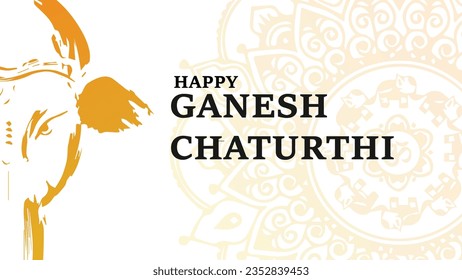 The vector background for Ganesh Chaturthi captures the essence of this vibrant and auspicious festival. a resplendent illustration of Lord Ganesha takes prominence. He is depicted in a dynamic pose.