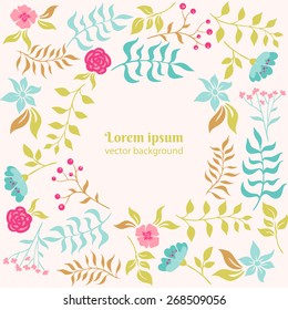 vector background with garden flowers