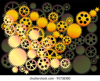 Vector background of gear wheels.