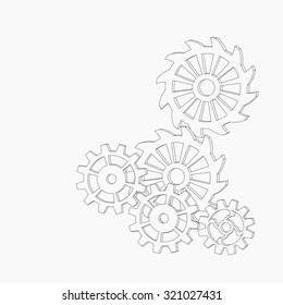Vector background with gears or cogwheels