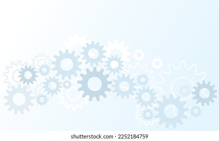 Vector background with gears. Vector gray background with mechanism. Background for presentation.