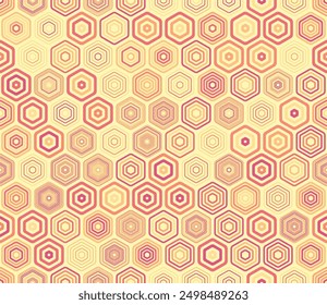 Vector background. Geometric elements of varied style and color. Hexagonal shapes. Tileable pattern. Seamless background. Superb vector illustration.