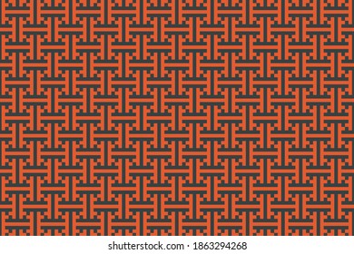 Vector background - geometric pattern in the form of repeating dark geometric gray shapes on an orange background