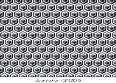 Vector background - geometric pattern from monochrome cubes