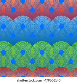 Vector Background with Geometric Rounded Striped Line. Seamless Pattern.
