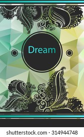 Vector background with geometric shapes and doodle elements. Triangle mosaic background. Polygonal design.Suitable for ads, signboards, menu and web banner designs