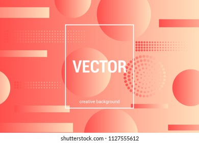 Vector background with geometric shapes and halftone elements in trendy gradient colors.