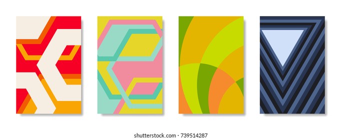 Vector background, geometric shapes, modern design in the concept of art. There are 4 types.