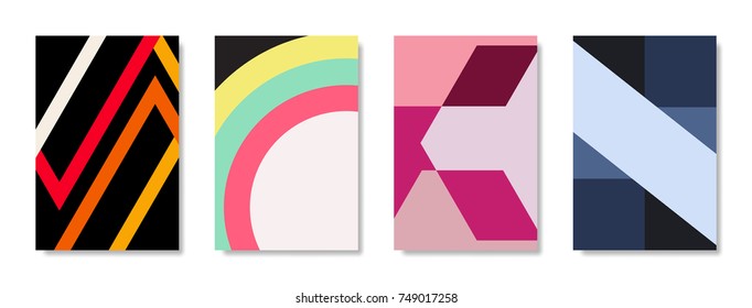 Vector background, geometric shapes, modern design in the concept of art. There are 4 types.