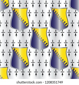 Vector background with geraldic shield for formalization of site, design projects, textile goods and other