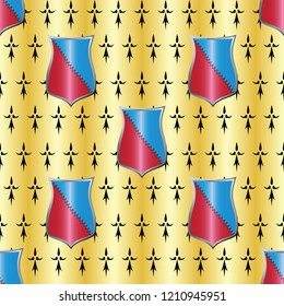 Vector background with geraldic shield for formalization of site, design projects, textile goods and other