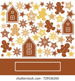 Vector background with ginger cookies.