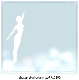 Vector background with a girl dancer. paper Cut