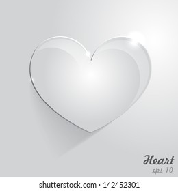 Vector background. Glass heart with room for text