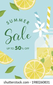 vector background with a glass of lemonade for banners, cards, flyers, social media wallpapers, etc.