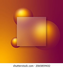 Vector background in glass morphism style . Editable illustration