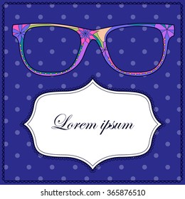 Vector background with glasses painted silhouette