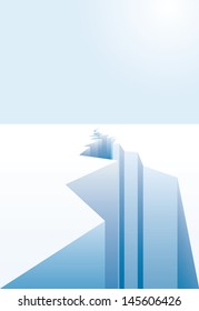 vector background for global warming with ice crack 