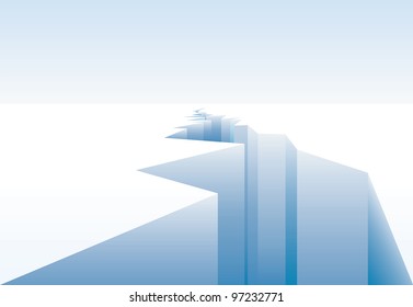 vector background for global warming with ice crack