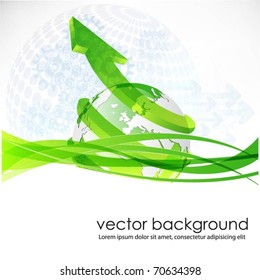 vector background with globe and arrow