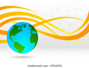 Vector background with globe; clip-art