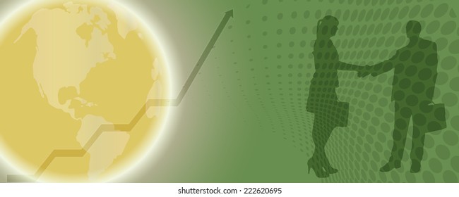 Vector background with a globe and graph.