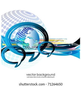 vector background with globe and speech bubbles