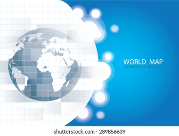 Vector background with globe and world map