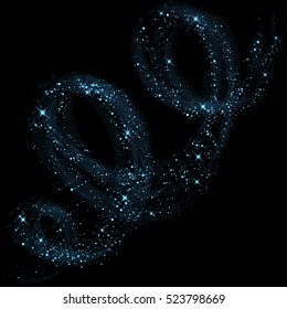 Vector background of glowing light effect stars. Shining glitter particles allocated on neutral background. Dust sparks. Space for your message. Eps 10 vector illustration