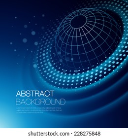 Vector background with glowing space orbit