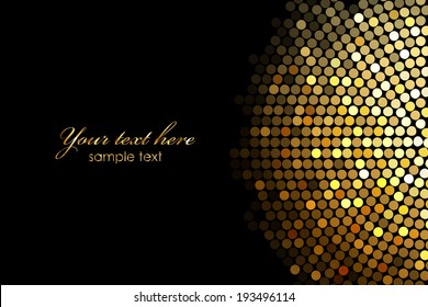 Vector background with gold disco lights