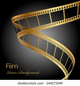 Vector Background With Gold Film Strip