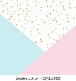 Fondo vectorial, con brillo dorado, triángulo azul y rosa.