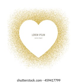 Vector background with gold glitter heart.