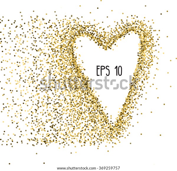 Vector Background Gold Glitter Shape Heart Stock Vector (Royalty Free ...