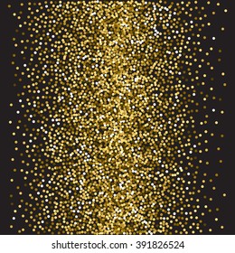 Vector background with gold glitter. Gold sparkle vector template for your text. Explosion of confetti circles.Template for your design, invitation, logos, web, card, gift, vip, voucher, certificate.