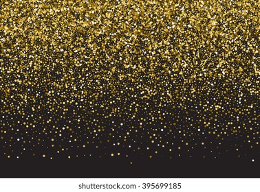 Vector background with gold glitter. Gold sparkle vector template for your text. Explosion of confetti circles.Template for your design, invitation, logos, web, card, gift, vip, voucher, certificate.