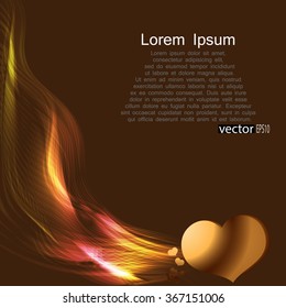 Vector Background with gold hearts for your text, EPS 10, neon