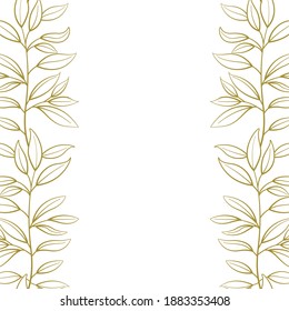 Vector background with gold leaves; for greeting cards, invitations, posters, banners.
