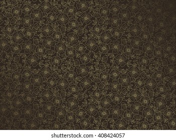 vector background with gold outline floral ornament
