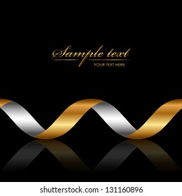 Vector background with gold ribbon