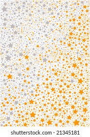 Vector background from gold and silver stars
