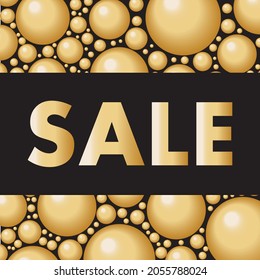vector background with golden balloons and the inscription sale