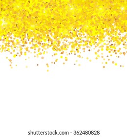 Vector background with golden confetti pieces.