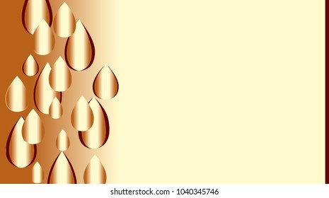 Vector background with golden drops. 