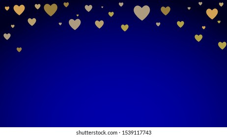 vector background with golden hearts, valentines day