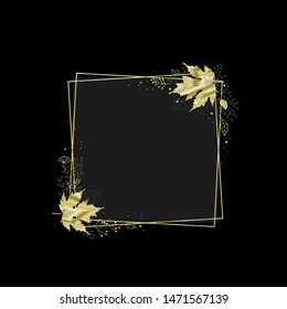 Vector background with Golden leaves. Autumn background with fall leaves. Nature autumnal vector concept. Vector Illustration Autumn Sale.