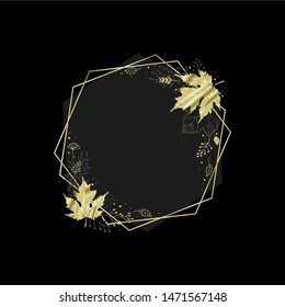 Vector background with Golden leaves. Autumn background with fall leaves. Nature autumnal vector concept. Vector Illustration Autumn Sale.