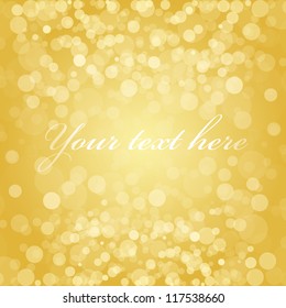 Vector background with golden shiny lights